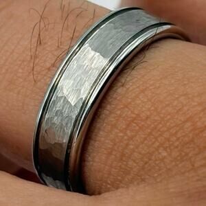Silver Brushed Flat Men’s Ring